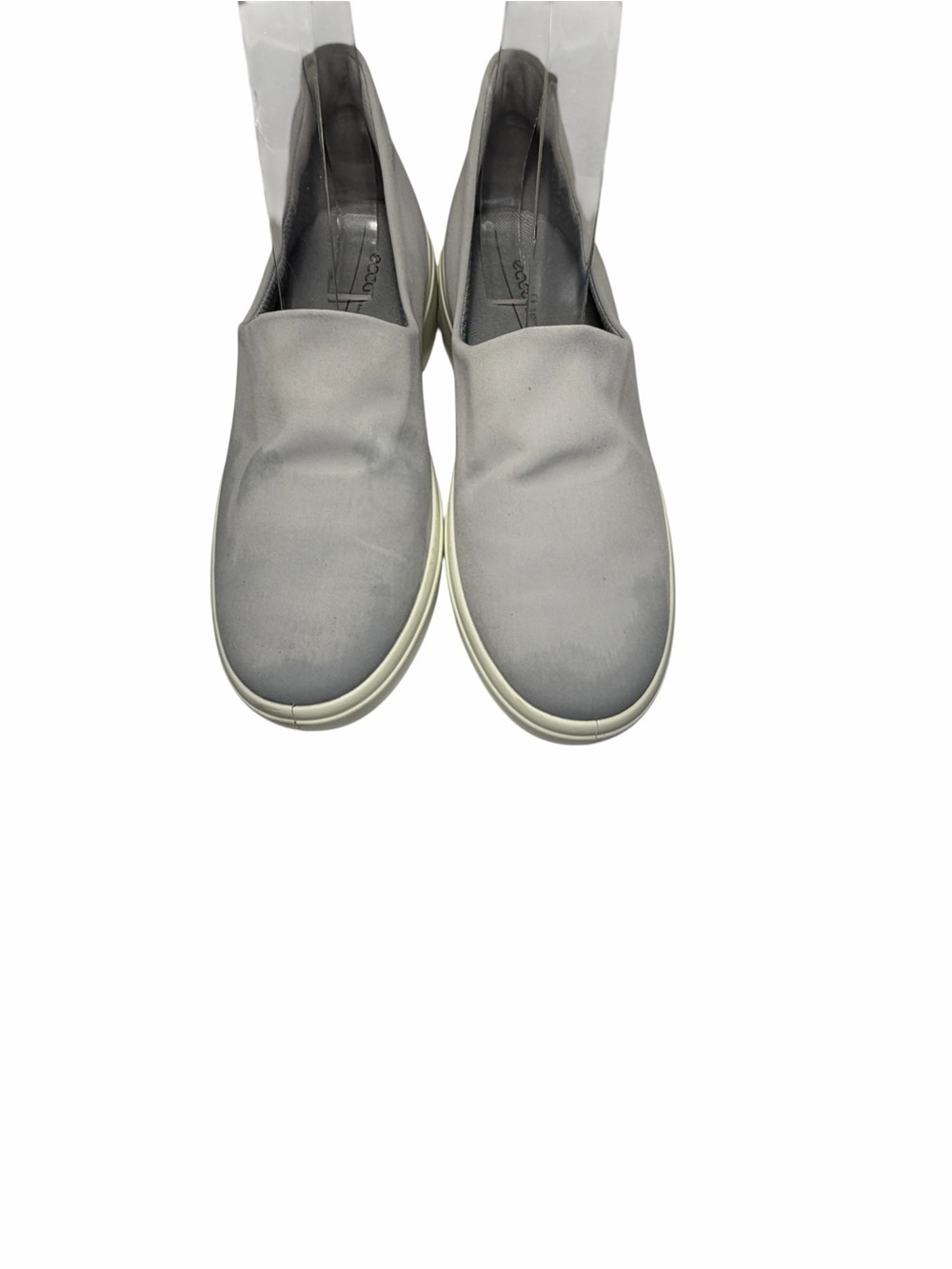 ECCO Soft Wedge Gray Slip-On Sneakers with White Sole Sz 39